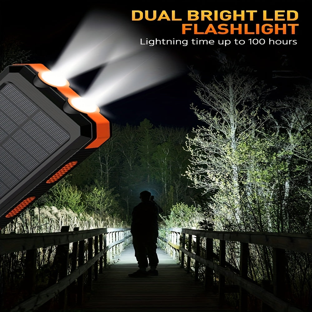 [Solar Power Bank 38800mAh] High Quality Solar Power Bank 38800mAh | Outdoor USB-C Portable Charger with Flashlight & Compass for Camping Hiking Travel