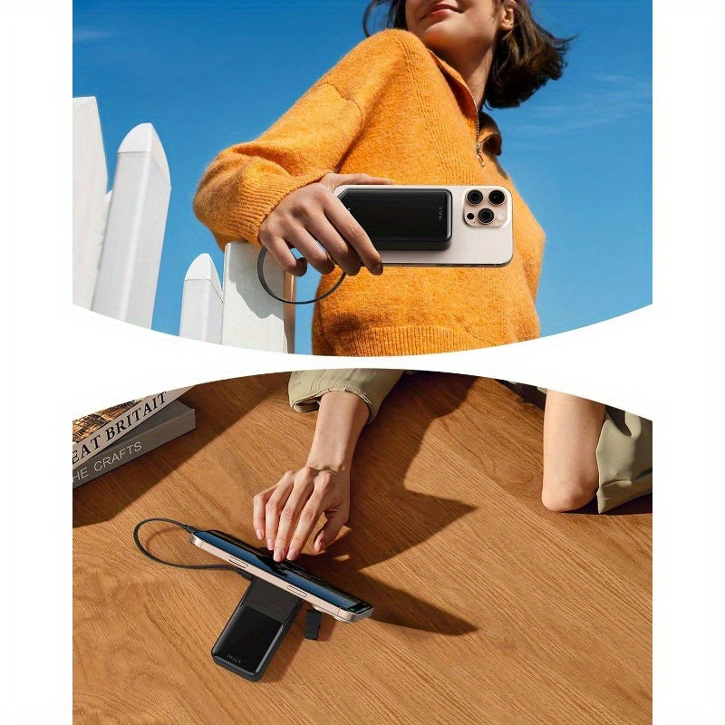 Portable, Ultra Small 10, 000mAh 30W PD Power Bank, USB C inOut Fast Charging Battery Pack with Stand, Travel Essential Phone Powerbank 1615 Pro, S25S24 Series, Portable Charger, Onthego Charging, Lightweight Power Bank, Sleek Power Bank, Reliable