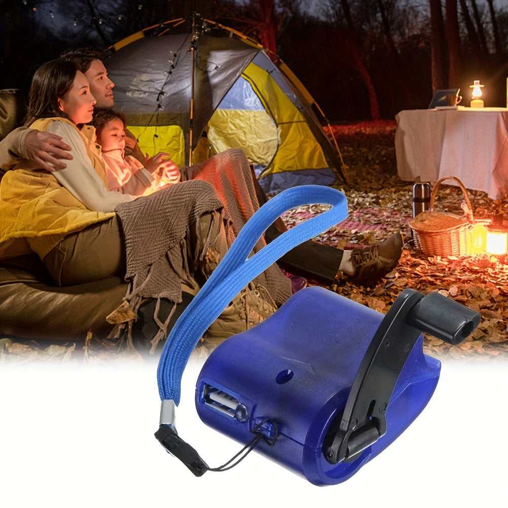 USB Rechargeable Hand Crank Charger, Portable Manual Power Supply Flashlight Generator & Phone Charger for Outdoor Hiking, Camping, Emergency Survival Situations