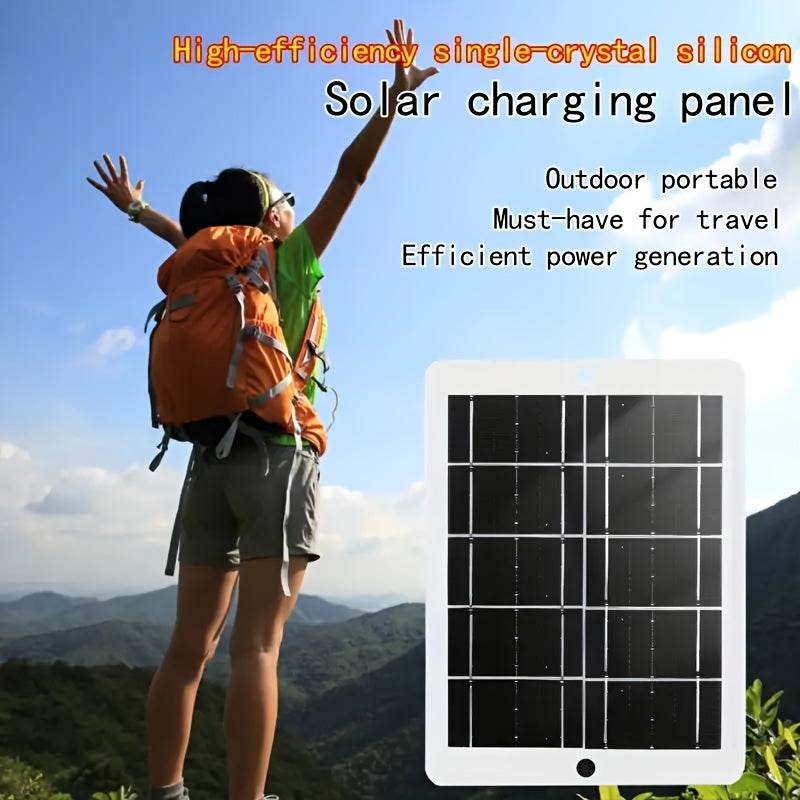 [Portable Solar Charger] Portable 3W 5V Monocrystalline Solar Panel Charger With USB Port | Compact Lightweight Design For Camping, Hiking, Travel - Solar Phone Charger, Camping Power Source, Cable With Connectors, Emergency Charging, Foldable Charging,