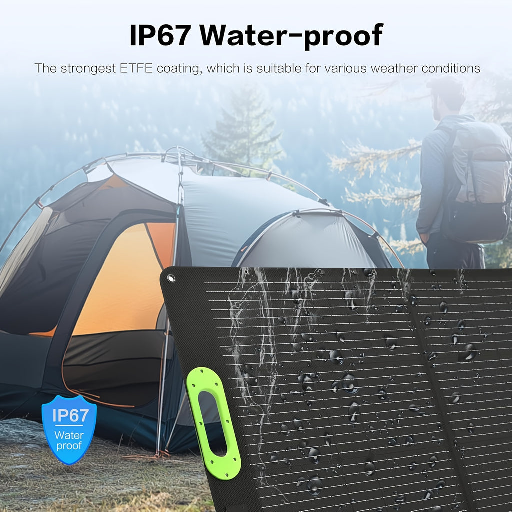 120W Solar Panel Charger with LED Indicator - High Efficiency Monocrystalline Solar Panel, Foldable Portable Solar Panel, USB Output, for Home, Camping, RV, Off-Grid - Compatible with Smartphones, Tablets, Power Banks, Chargers, Solar Phone Charger,