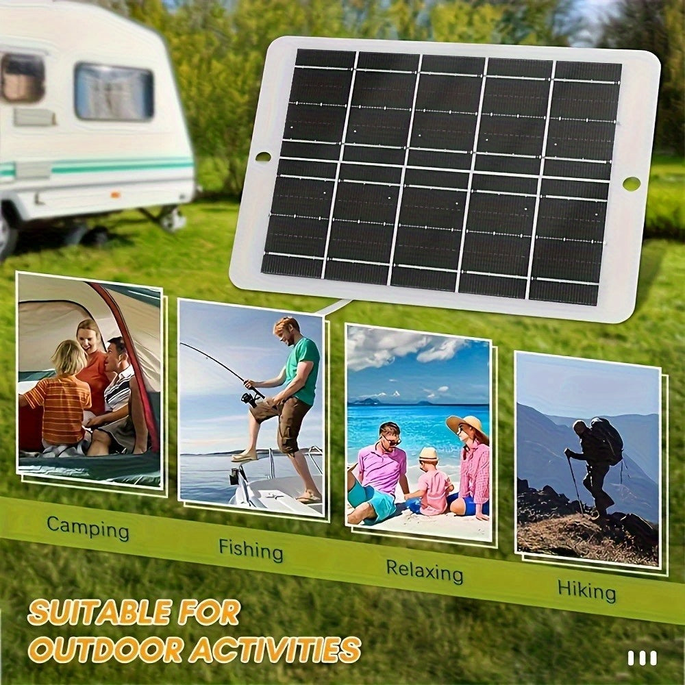 3W 5V Portable Solar Charger | Summer Outdoor Essential - Fast Charge For Portable Fans & Devices | Emergency Power Bank | Durable Thick Material | On-The-Go Charging Solution