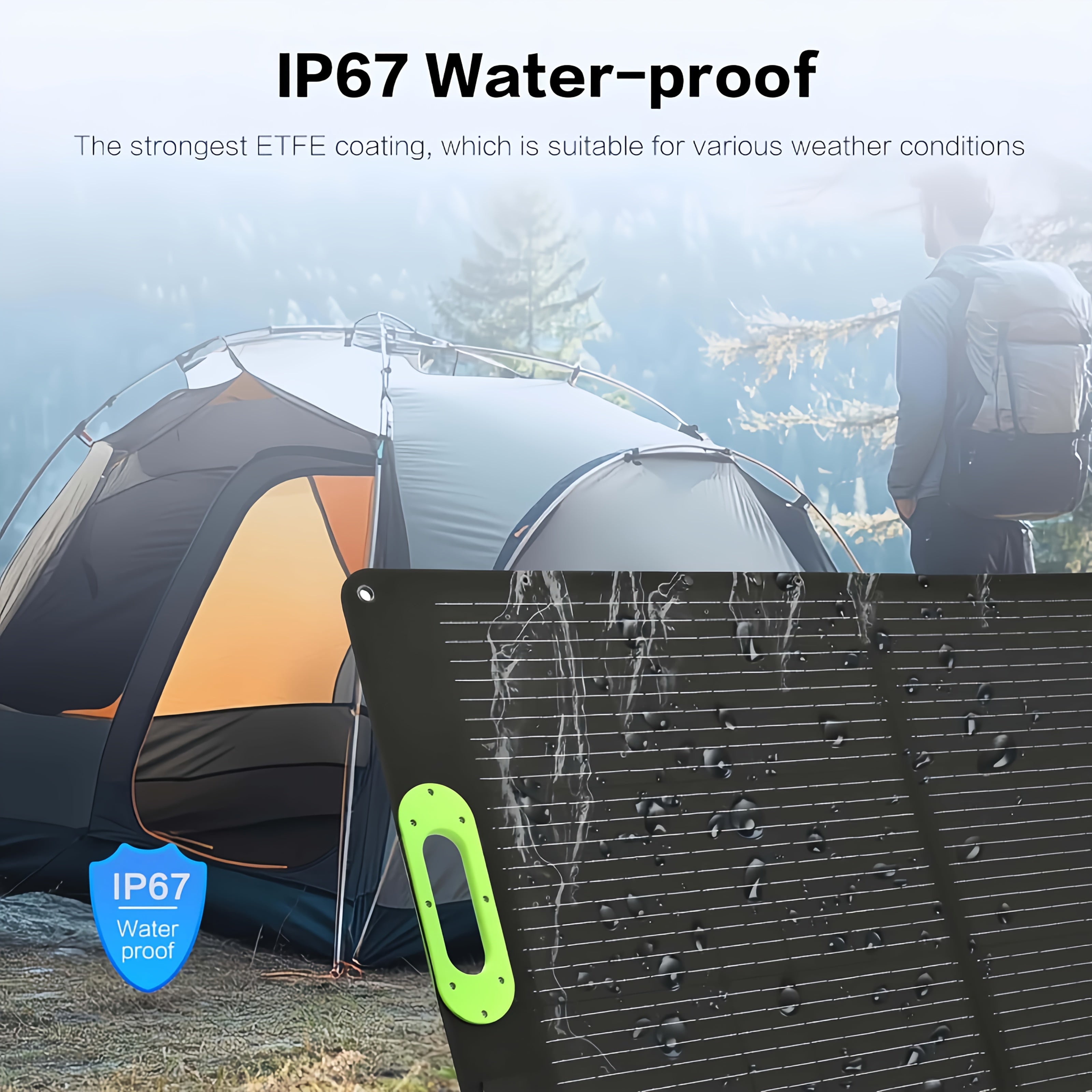 Portable Solar Panel, Portable Power Station Foldable Solar Panel, Built-in Charging Controller, with USB/TYPE-C/PD/QC 3.0, Waterproof for Outdoor Camping, RV Travel