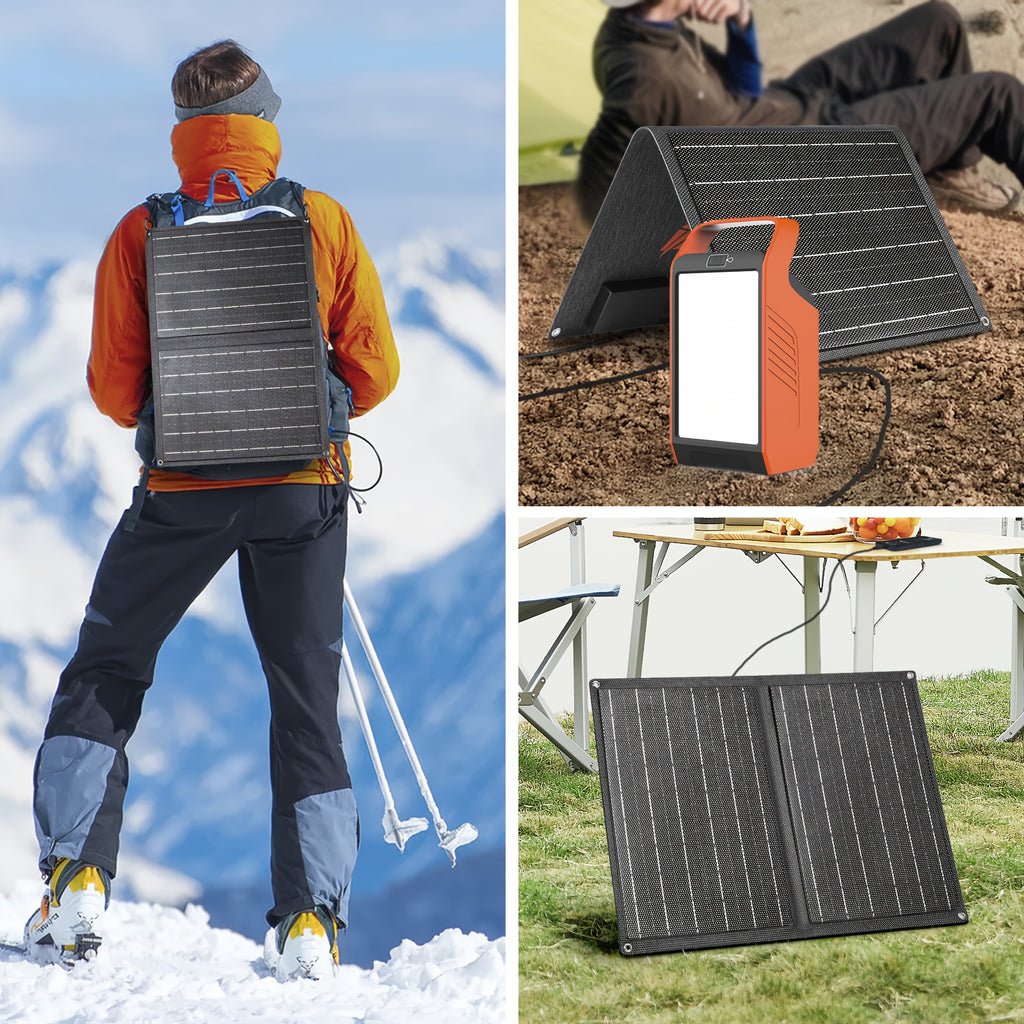 Portable Power Station 80W with AC Outlet - Solar Generator, QC3.0 Fast Charging, PD45W, 22500mAh Battery, Solar/Pure Solar/Car Charging, Compact & Lightweight for Camping, RV, Home, Emergencies, Outdoor - with US Plug (NEMA L5-30R) - Ideal for Phones,