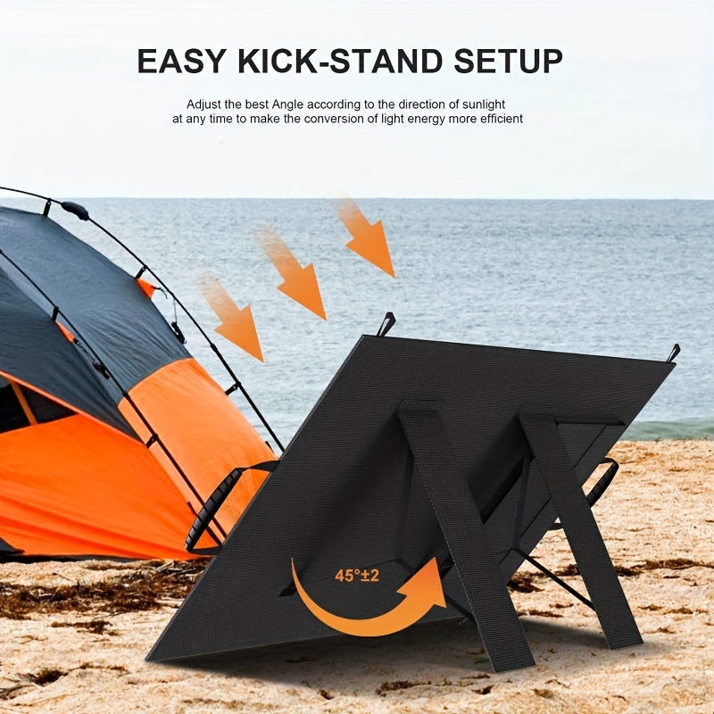 100W Portable Solar Panel, ETFE Foldable Solar Charger, 25% High Conversion Efficiency, With Usb Interface, DC Interface, Suitable For Camping Outdoor Temporary Charging