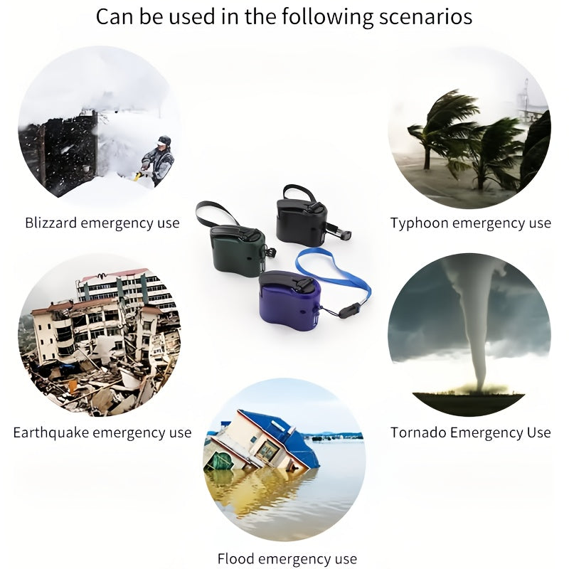 Hand Crank Emergency Phone Charger - Portable USB Power Generator for Outdoor Survival & Camping