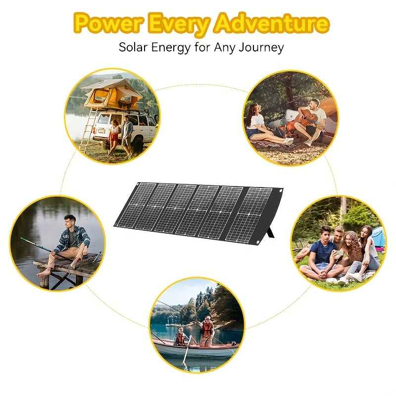 100W Portable Foldable Solar Panel Charger - High Efficiency Solar Charger with USB-C PD3.0, USB-A QC3.0, And DC 20V Output, Lightweight & Compact Design for Camping, Hiking, RV Travel, Fishing, And Outdoor Adventures