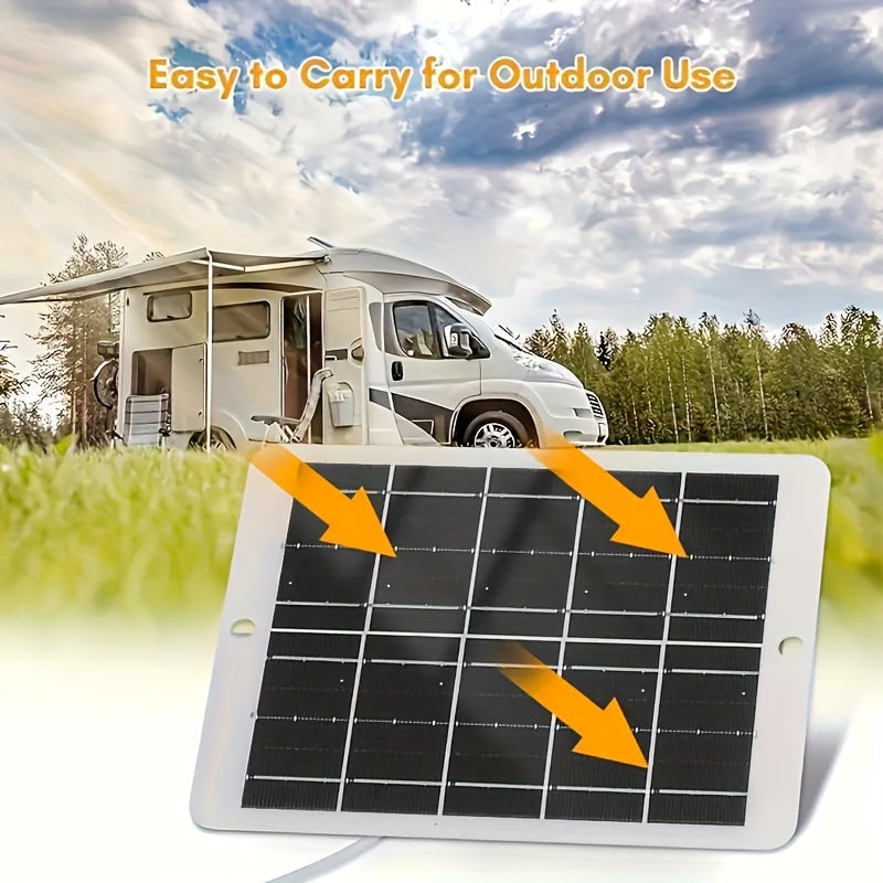 [Portable Solar Charger] Portable 3W 5V Monocrystalline Solar Panel Charger With USB Port | Compact Lightweight Design For Camping, Hiking, Travel - Solar Phone Charger, Camping Power Source, Cable With Connectors, Emergency Charging, Foldable Charging,
