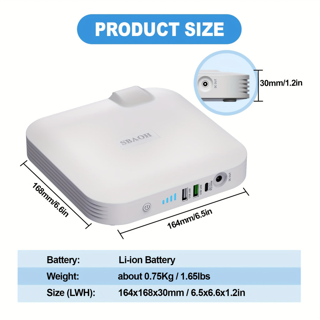 Portable Solar-Powered Emergency Power Generator - 100W 88.8Wh/24000mAh USB Rechargeable with 4 LED Lighting Modes, Compact Design for Camping, Travel & Outdoor Activities (Solar Panel Not Included), Solar Phone Charger, Outdoor Power Source, Modern