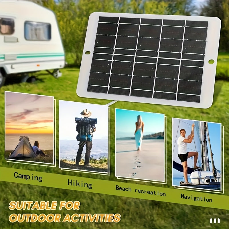 3W 5V Portable Solar Charger | Summer Outdoor Essential - Fast Charge For Portable Fans & Devices | Emergency Power Bank | Durable Thick Material | On-The-Go Charging Solution