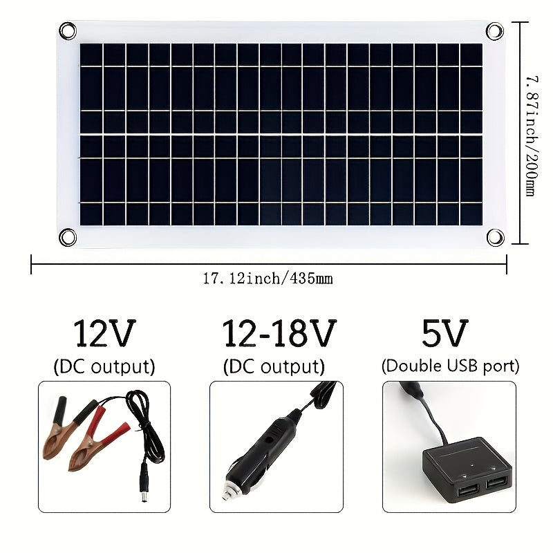 2pcs 12V 18V Portable Solar Panel Kit - Efficient USB Charging Interface With Built In Controller, Suitable For Mobile Phones, Motorhomes, Cars, And Outdoor Use - Durable Solar Cells Designed For Reliable Power Generation, Suitable For Outdoor Emergency