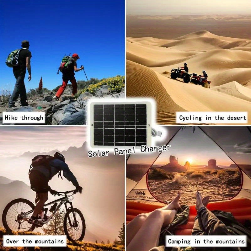 [Portable Solar Charger] Portable 3W 5V Monocrystalline Solar Panel Charger With USB Port | Compact Lightweight Design For Camping, Hiking, Travel - Solar Phone Charger, Camping Power Source, Cable With Connectors, Emergency Charging, Foldable Charging,