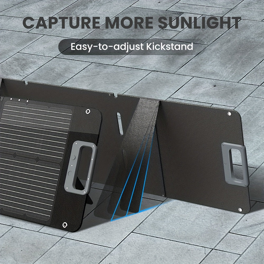 UIRBXIY 80W Portable Solar Panel with XT60 Anderson DC 8mm Connector - Foldable Solar Panel for Camping, RVs & Off-Grid Living, High-Efficiency Monocrystalline Solar Cells, Compact Design for Outdoor Use, Solar Phone Charger, Rv Power Supply, Foldable