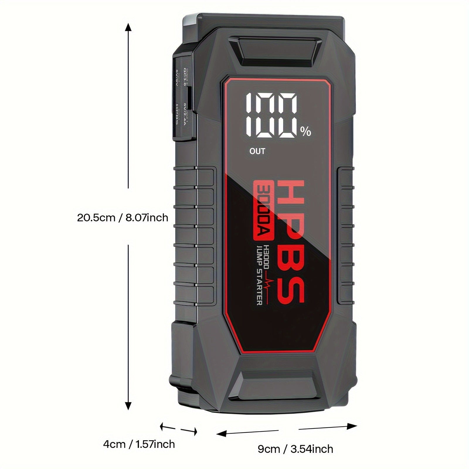 Jump Starter Battery Pack With Power Bank, 12V Battery Booster Charger For 10L Gas And 8.0L Diesel Engines-Motorcycle, Car, SUV, PICK-UP, Truck, Quick Start Dead Battery, Multi-functional Flashlight For Outdoor Adventures