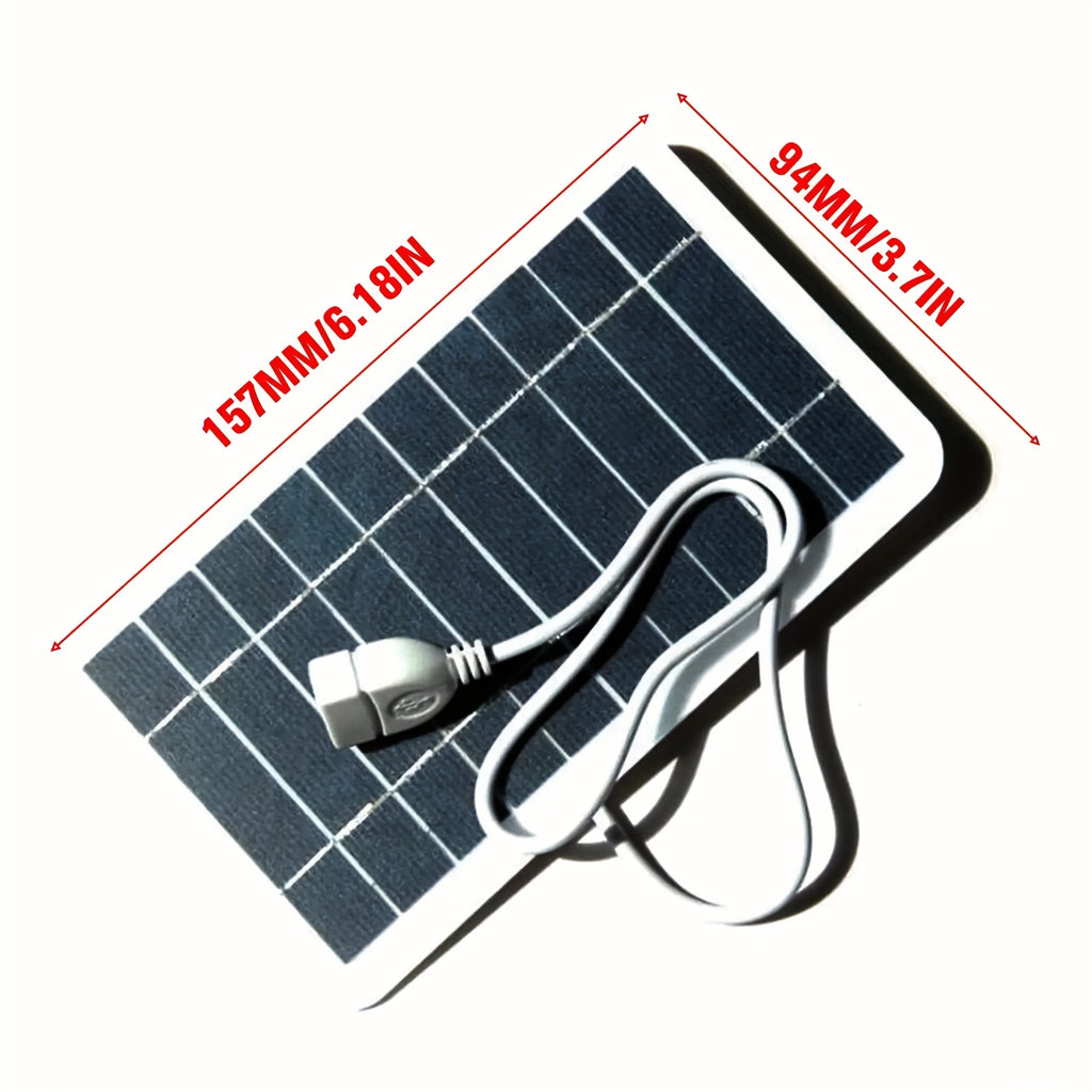 5V Portable Solar Panel 2W Monocrystalline High-Efficiency USB Fast Charger, High Quality & Dustproof - Compatible with Phones/Power Banks/Sport Cameras, Mini Lightweight Emergency Power Bank for Camping, Hiking & Outdoor Use
