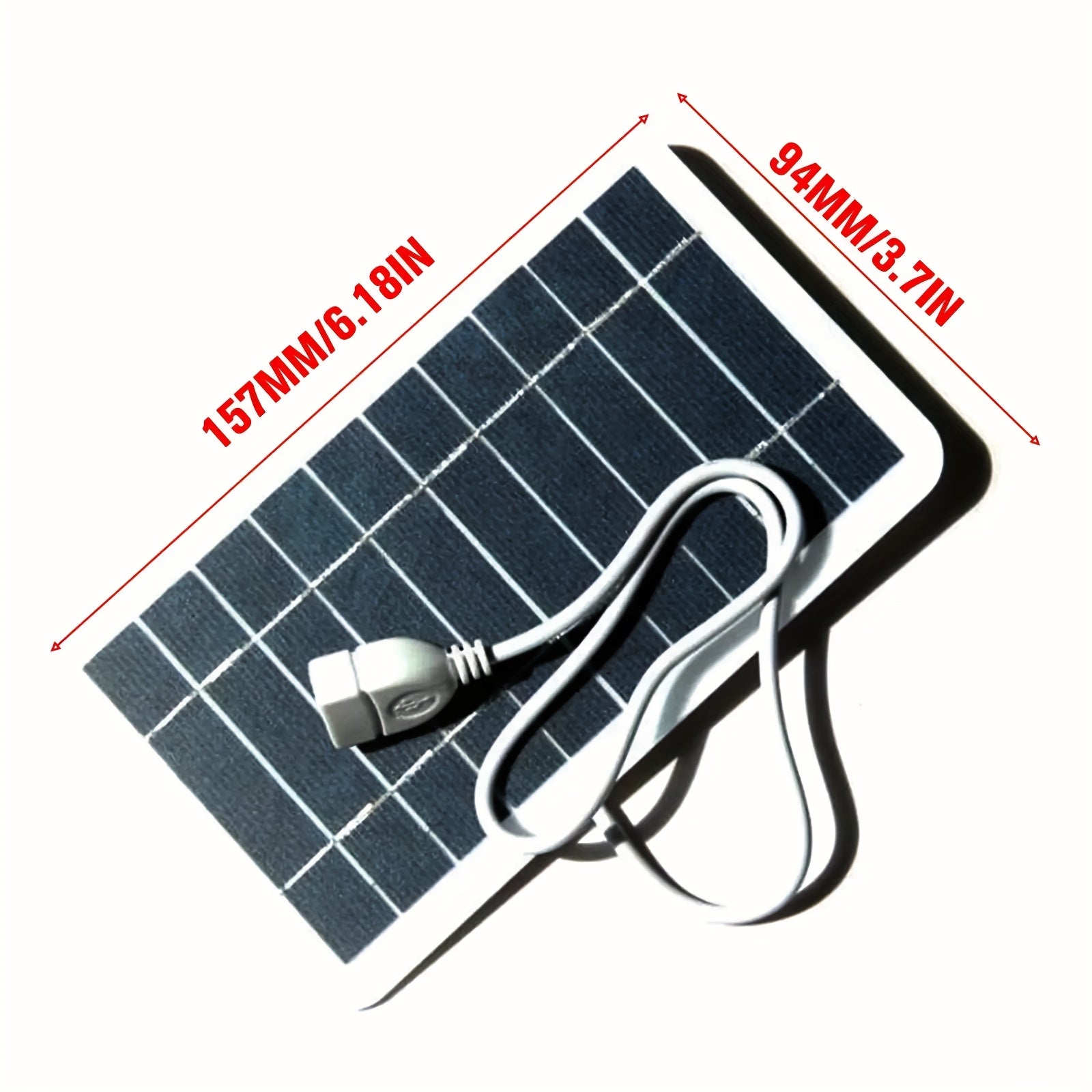 5V Portable Solar Panel 2W Monocrystalline High-Efficiency USB Fast Charger, High Quality & Dustproof - Compatible with Phones/Power Banks/Sport Cameras, Mini Lightweight Emergency Power Bank for Camping, Hiking & Outdoor Use