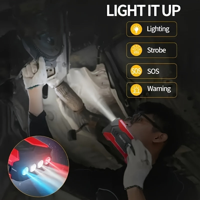 29800mAh Supercharged Portable Car Jump Starter - All-in-One Emergency Power Bank for Phones, Cars, Motorcycles & Yachts - Equipped with Flashlight, Compass & SOS Mode for Outdoor Adventures