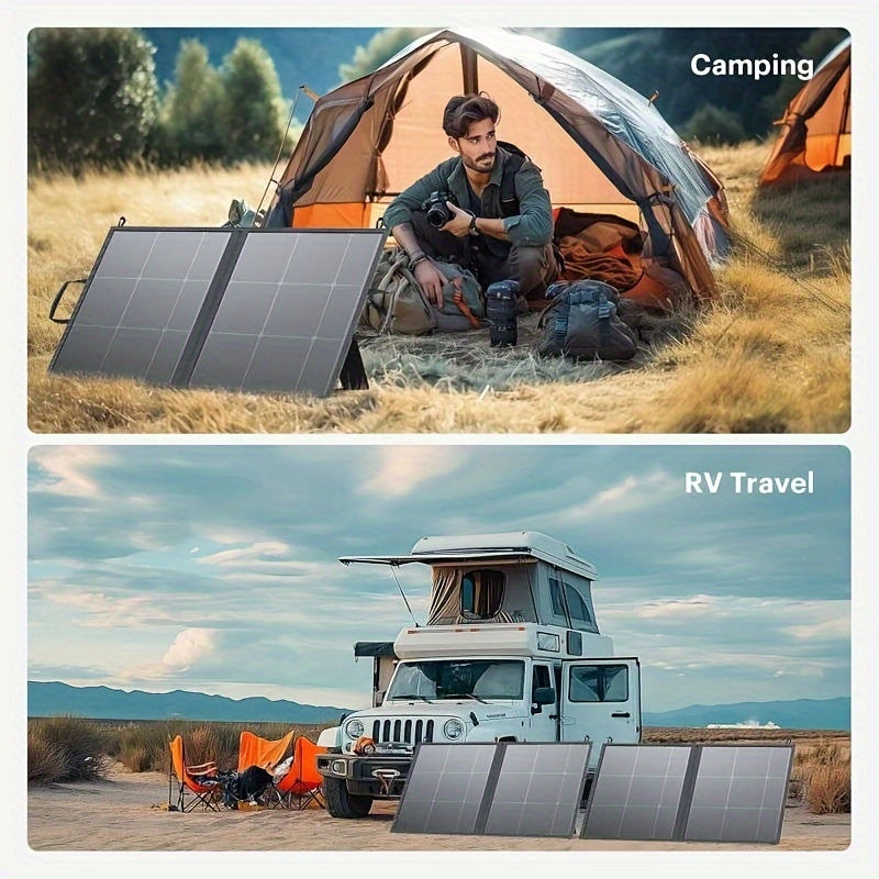 100W Portable Solar Panel, ETFE Foldable Solar Charger, 25% High Conversion Efficiency, With Usb Interface, DC Interface, Suitable For Camping Outdoor Temporary Charging