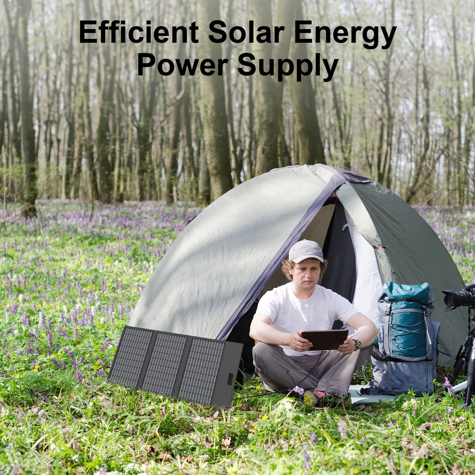 MHPOWOS 45W Solar Panel with Wide Compatibility - Portable Solar Charger for RV, Off-Grid, Outdoor Travel, Camping & Emergency Power, 36V Safe Operating Voltage, Durable Black Design, Solar Phone Charger, Rv Charging Station, Compact Design, Sturdy
