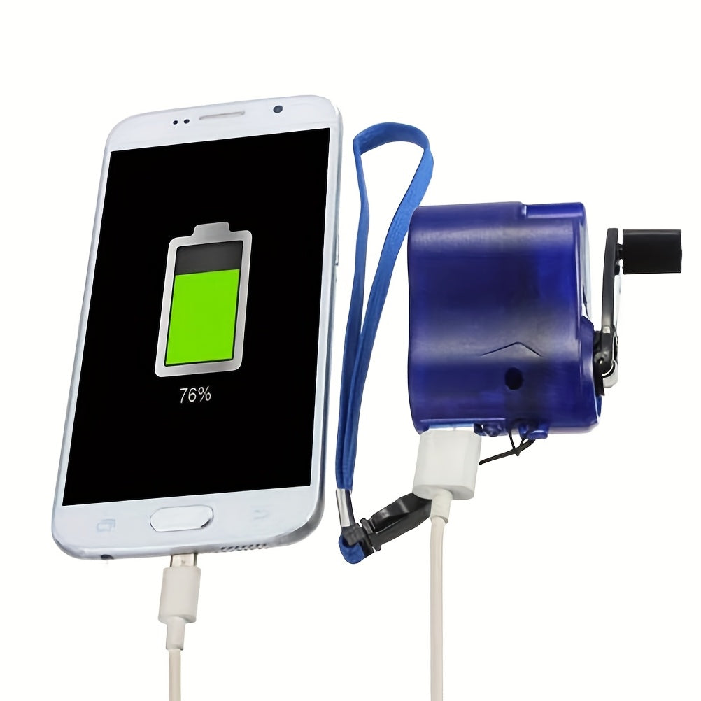 USB Rechargeable Hand Crank Charger, Portable Manual Power Supply Flashlight Generator & Phone Charger for Outdoor Hiking, Camping, Emergency Survival Situations