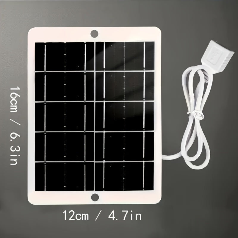[Portable Solar Charger] Portable 3W 5V Monocrystalline Solar Panel Charger With USB Port | Compact Lightweight Design For Camping, Hiking, Travel - Solar Phone Charger, Camping Power Source, Cable With Connectors, Emergency Charging, Foldable Charging,
