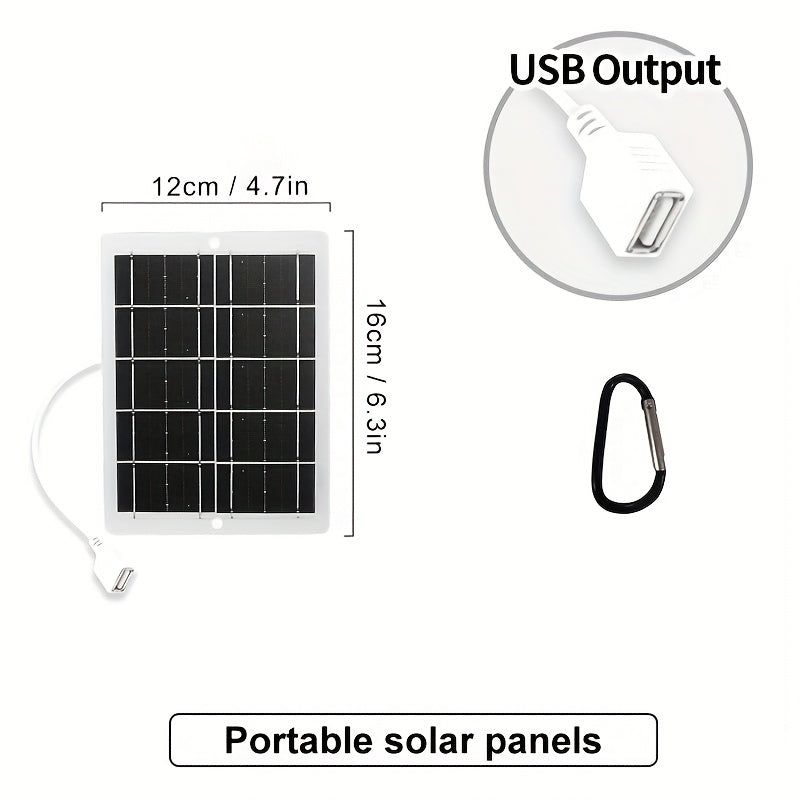 3W 5V Portable Solar Charger | Summer Outdoor Essential - Fast Charge For Portable Fans & Devices | Emergency Power Bank | Durable Thick Material | On-The-Go Charging Solution