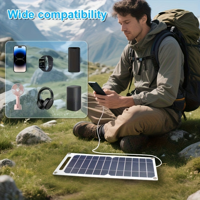 [High-performance conversion charging pad] Portable Solar Charging Panel - 5V USB Safety Voltage Regulator, 2 USB Ports with 2.5A Output, Lightweight for Outdoor Camping, Home Backup Power Supply, Power Bank, Flashlight, Fan, Solar Phone Charger, Foldable