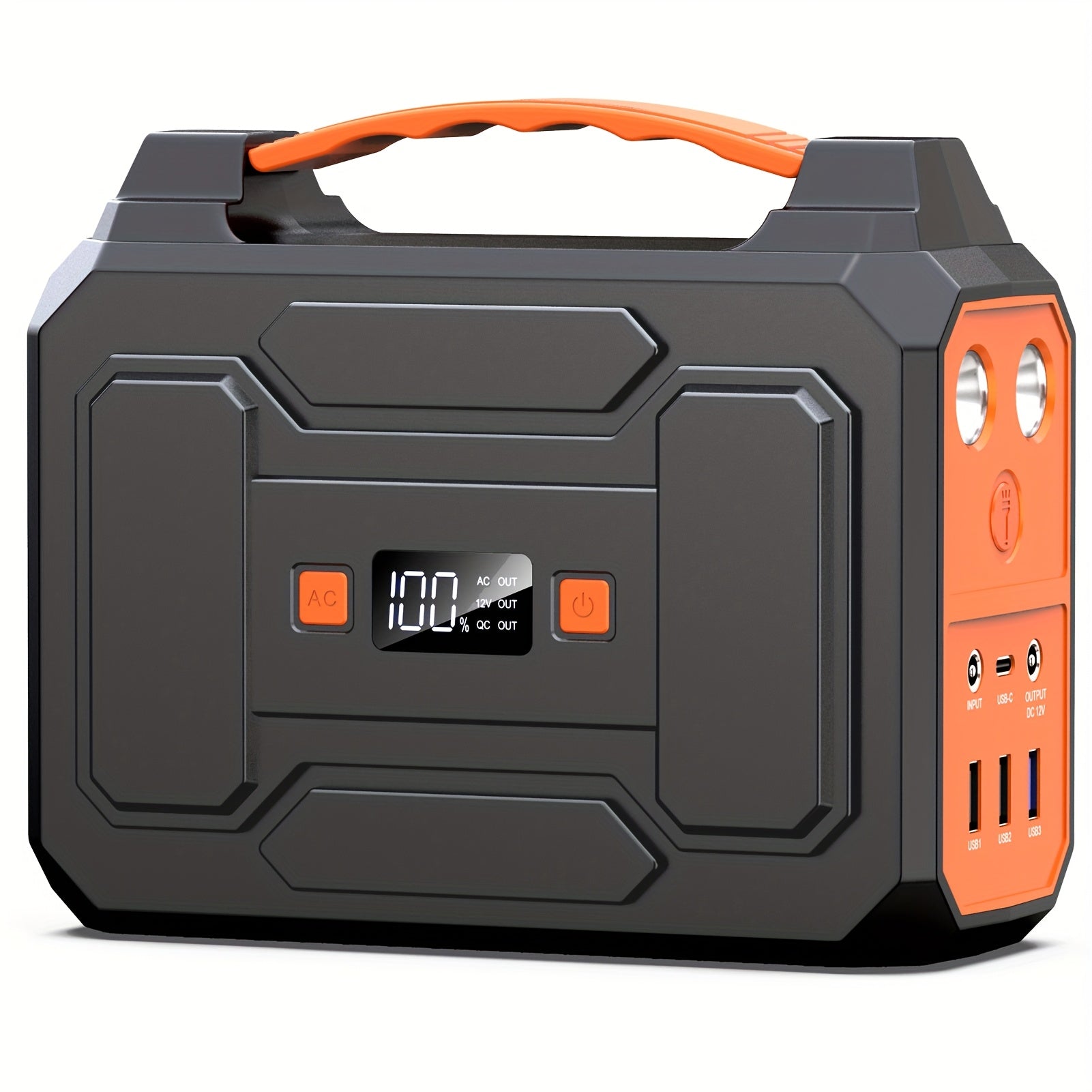 100W/300W Rated Portable Power Station Solar Generator, (Panel Optional), 146Wh/296Wh High Capacity Battery Pack, 2x 110V AC Outlet, DC USB C Port, LED Light, Power Bank For Outdoor Camping Hiking Road Trip Cycling CPAP Hurricane Emergency Christmas