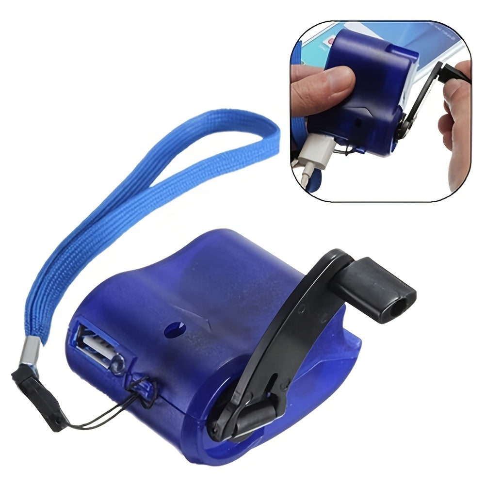 USB Rechargeable Hand Crank Charger, Portable Manual Power Supply Flashlight Generator & Phone Charger for Outdoor Hiking, Camping, Emergency Survival Situations