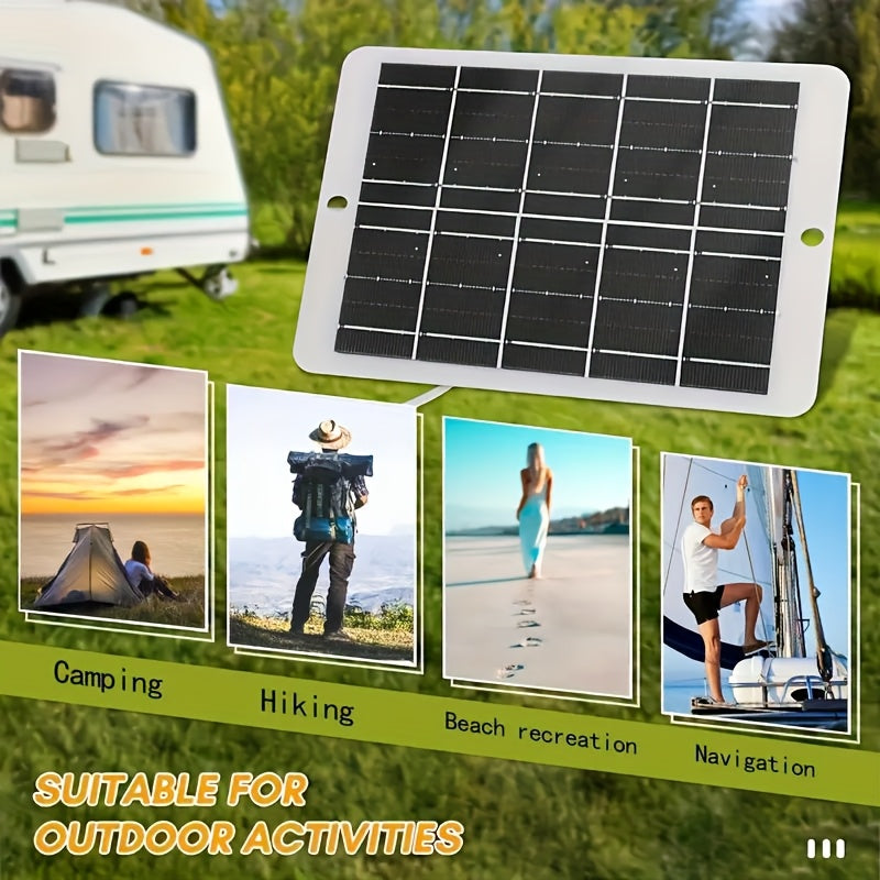 [Portable Solar Charger] Portable 3W 5V Monocrystalline Solar Panel Charger With USB Port | Compact Lightweight Design For Camping, Hiking, Travel - Solar Phone Charger, Camping Power Source, Cable With Connectors, Emergency Charging, Foldable Charging,