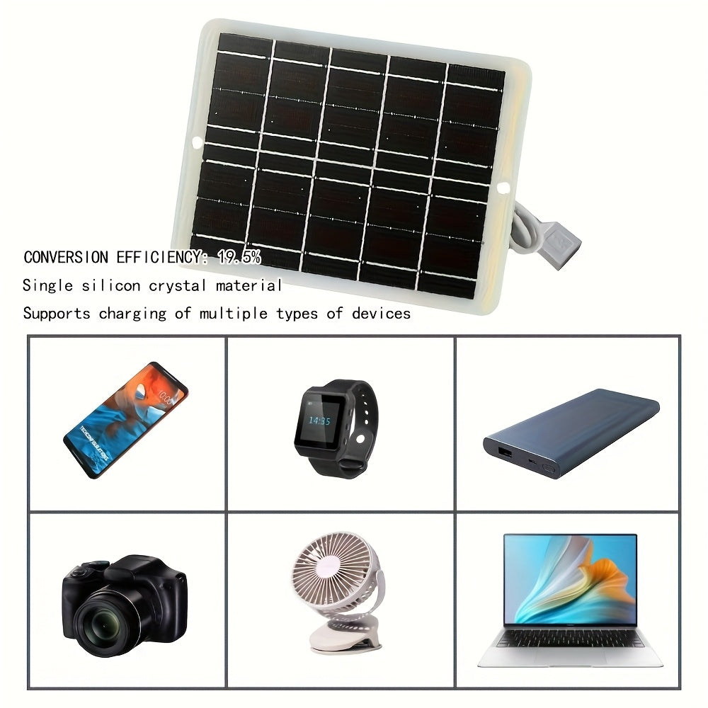 3W 5V Portable Solar Charger | Summer Outdoor Essential - Fast Charge For Portable Fans & Devices | Emergency Power Bank | Durable Thick Material | On-The-Go Charging Solution
