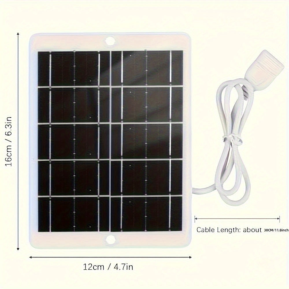 3W 5V Portable Solar Charger | Summer Outdoor Essential - Fast Charge For Portable Fans & Devices | Emergency Power Bank | Durable Thick Material | On-The-Go Charging Solution
